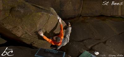 English climber in "Slopey Arete"